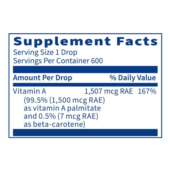 Micellized Vitamin A supplement facts