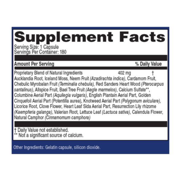 PADMA Basic Professional supplement facts