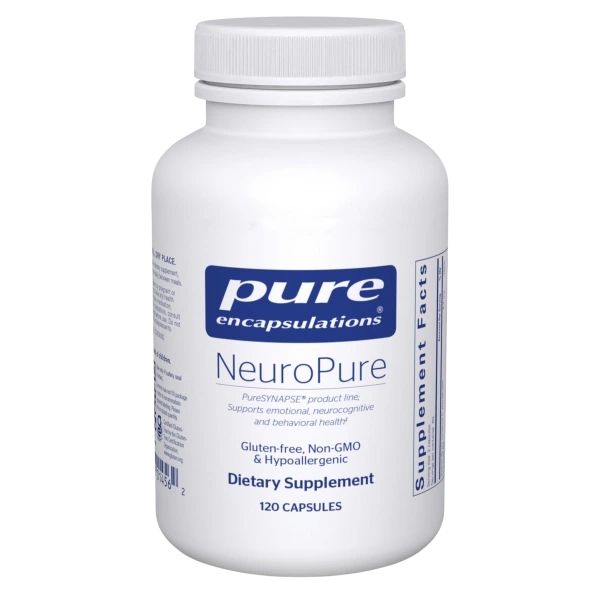 Bottle of NeuroPure by Pure Encapsulations, containing 120 capsules.