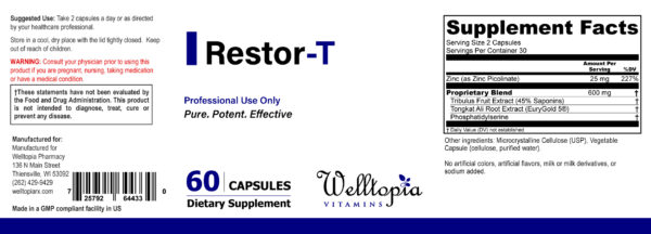 Restor-T supplement facts