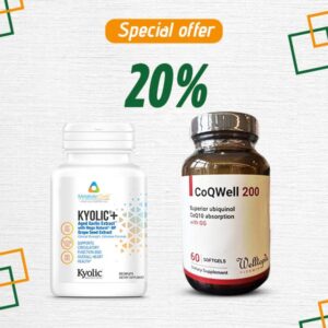 Heart health supplement with Kyolic+ and CoQWell 200 Bundle – 20% off special offer